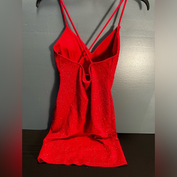Windsor Red Sequin Mesh Bodycon Mini Dress - Picture 2 of 6